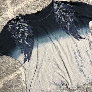 Rock & Republic Navy and Light Gray Ombre Tee